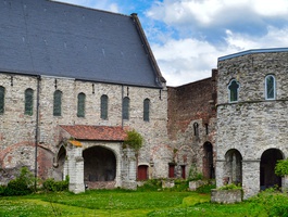 The ruined abbey of St Bavo
